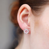 Rose Quartz Snowflake Earrings