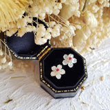 9K Gold White Sakura Earrings