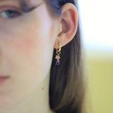 Amethyst Sakura Flower Earrings