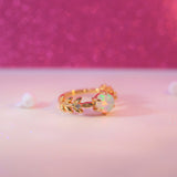 Opal Olive Branch Ring