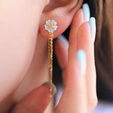 18K Gold Plum Flower Earrings