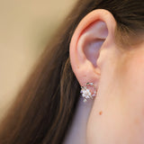 White Sakura Flower Earrings