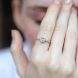 Oval-shaped Dainty Moonstone Ring