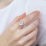 Rose Quartz Snowflake Ring