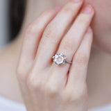 Rose Quartz Snowflake Ring