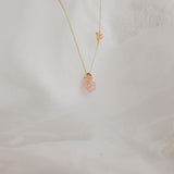 Pink Quartz Rose Necklace