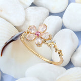 Pink Quartz Blooming Flower Ring