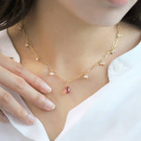 Strawberry Quartz Pearly Necklace