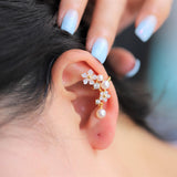 Pearly Sakura Flower Ear Cuff