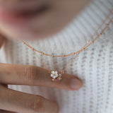 Double Layered Sakura Flower Necklace