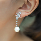 Vintage Snowflake Pearl Earrings