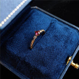 Vintage Blue Topaz & Red Garnet Ring