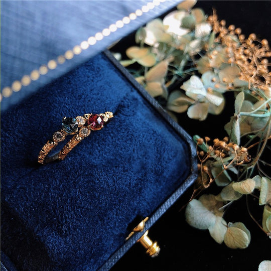 Genuine Amethyst Floating Necklace for Women 1.98 Carats White Topaz Red Garnet Multi Gemstone Necklace for Women Multi Color Jewelry Emerald Cut Amethyst Rose Gold Jewelry Gift for Her main image 0
