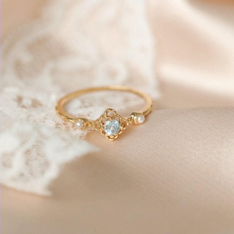 Dainty Blue Topaz Ring – d'happy Makers